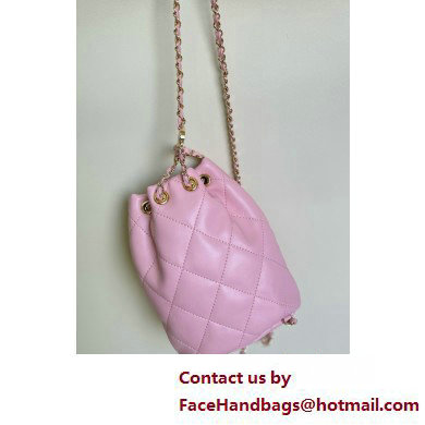 CHANEL Shiny Lambskin  &  Gold-Tone Metal Backpack AS4810 pink 2025